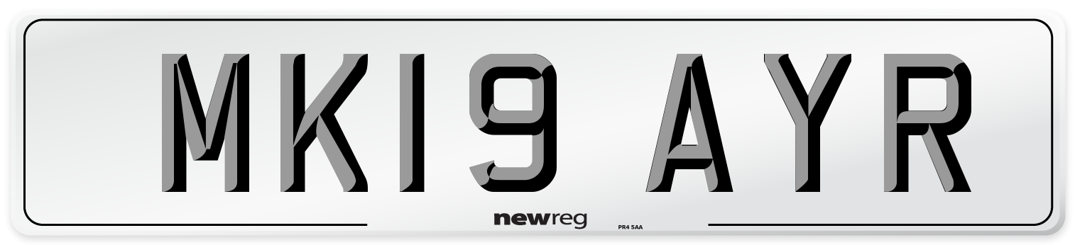MK19 AYR Number Plate from New Reg
